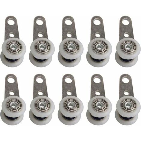 Lot De 10 Roulettes Pour Baies Vitres Ou Portes Coulissantes - En Mtal Et En Plastique - 4,5 X 1,9 Cm,