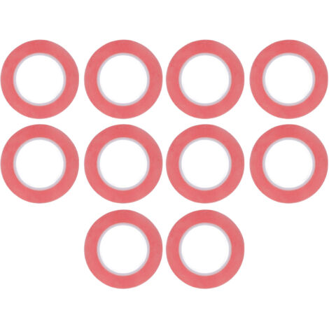 Lot de 10 rubans adhésifs double face PET à forte viscosité, étanches et à fixation ferme, de couleur rouge, de 1 mm/0,04 po.