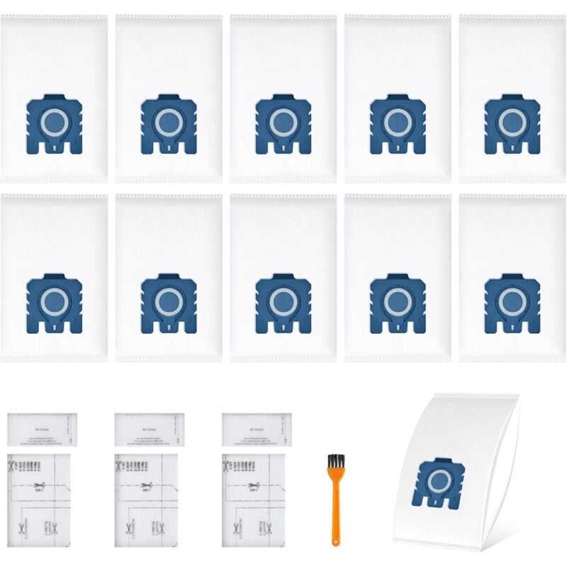 Lot de 10 Sac Aspirateur GN Compatibles avec Miele Hyclean Pure 3D Sacs pour Classic C1 Complete C2 Complete C3, S2 S4 S5 S6 S8 Series d'aspirateur