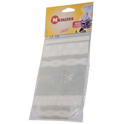 ''Lot de 10 Sachets transparents décor ''''DENTELLE'''' en cellophane PM - METALTEX''