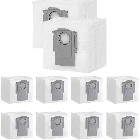 Lot de 10 sacs à poussière 3L jetables pour station d'aspiration Xiaomi Roborock S7 Max Ultra/Q7+/Q7 Max+/Q5+