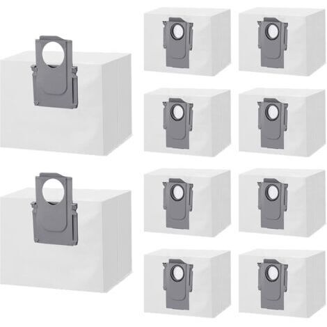 Lot de 10 Sacs à Poussière Accessoires pour Xiaomi Roborock S8+/S8 Pro Ultra S7 MaxV Ultra/S7 Pro Ultra/Q7+/ Q7 Max+/Q5+/T8, Sacs d'aspirateur de Rechange pour Roborock s7