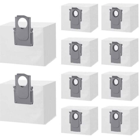 Lot de 10 Sacs à Poussière Accessoires pour Xiaomi Roborock S8+/S8 Pro Ultra S7 MaxV Ultra/S7 Pro Ultra/Q7+/ Q7 Max+/Q5+/T8, Sacs d'aspirateur de Rechange pour Roborock s7