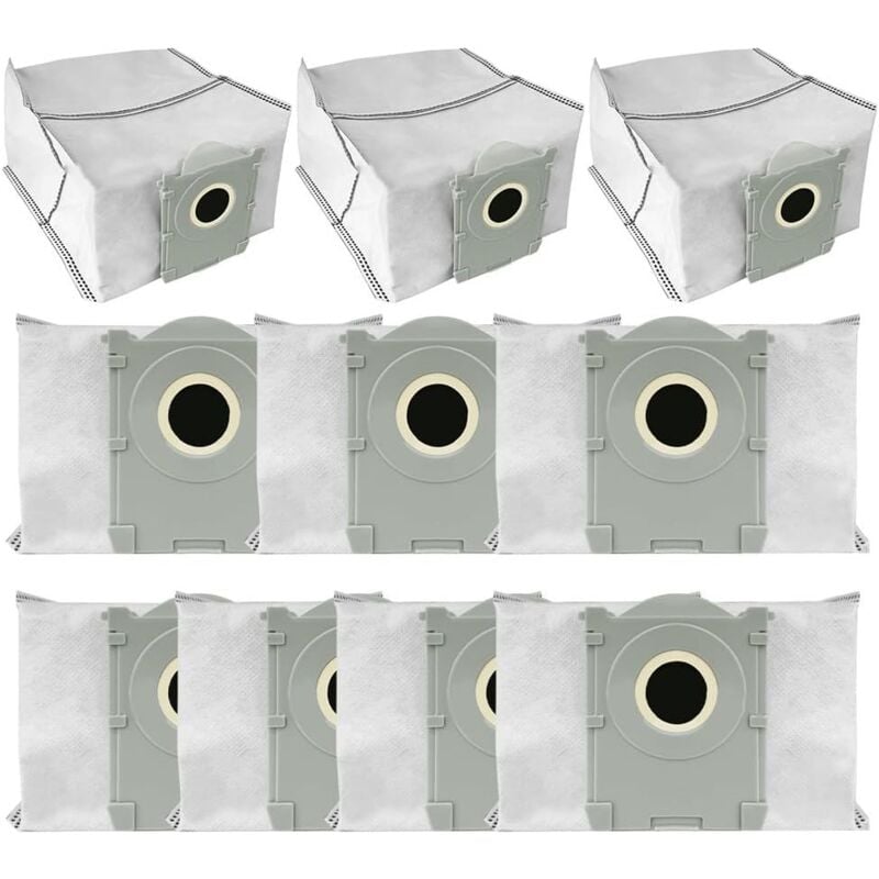 Lot de 10 sacs à poussière de rechange pour aspirateur Ecovacs T50 Pro Omni/Robot - Sacs à poussière jetables de grande capacité