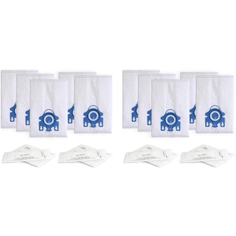 Lot de 10 sacs à poussière Gn 3D pour aspirateurs Miele S2, S5, Classic C1, Complete C2