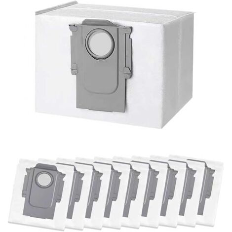 Lot de 10 Sacs aspirateur pour Roborock S8+/ S8 Pro Ultra/ S7 MaxV Ultra/ S7 Pro Ultra/ Q7+ / Q7 Max+/ Q8 Max+/ Q5 Pro+, Accessoires Sac Poussière de Rechange.