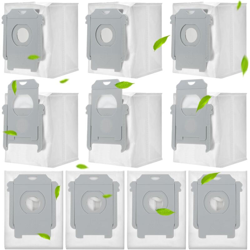 Lot de 10 sacs d'aspirateur pour iRobot Roomba i7 i7+ i7 Plus S9 S9+ i3 i3+ j7 j7+ E5 E6 E7 pour iRobot Sacs de rechange pour iRobot Roomba i7