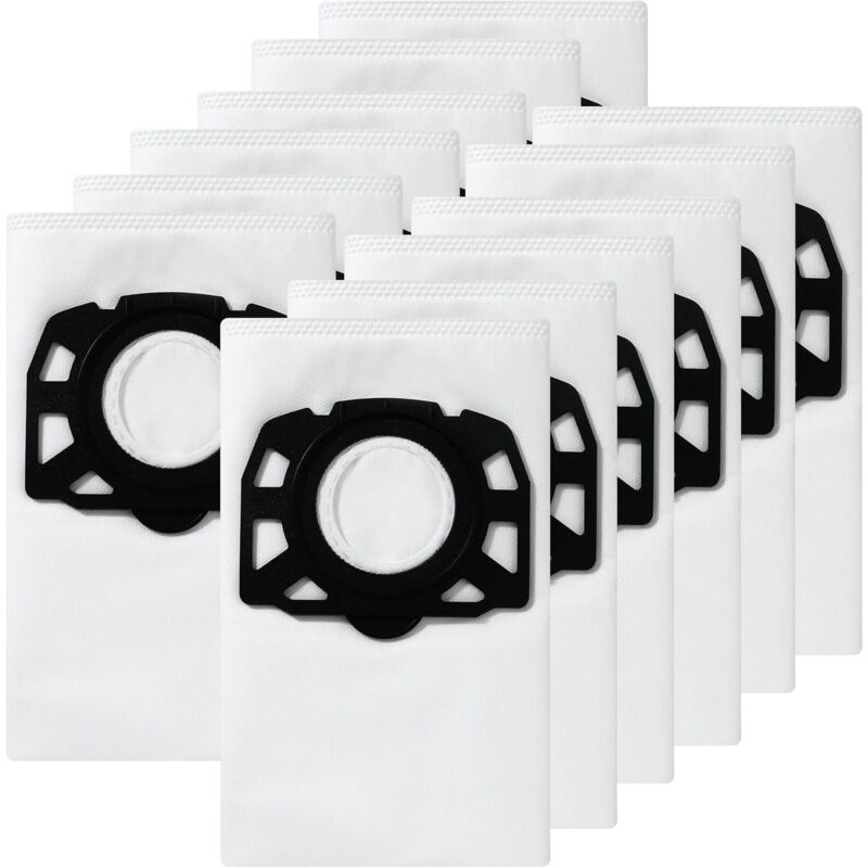Lot de 12 sacs d'aspirateur pour Karcher 2.863-006.0 Sacs filtrants non tissés 487 WD4 WD5 WD6 WD5P WD6P Premium MV4 MV5 MV6 Sacs filtrants pour