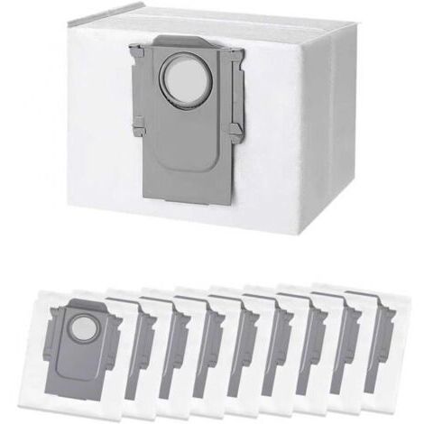 Lot de 10 Sacs d'aspirateur pour Roborock S8+/ S8 Pro Ultra/ S7 MaxV Ultra/ S7 Pro Ultra/ Q7+ / Q7 Max+/ Q8 Max+/ Q5 Pro+, Accessoires Sac Poussière de Rechange