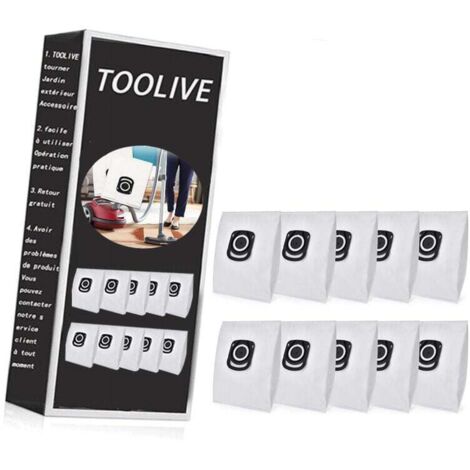 Lot de 10 sacs d'aspirateur - Pour Rowenta Hygiene + ZR200520 ZR200720, Pour Silence Force Compact Power X-Trem Power (RO64xx RO63xx RO68xx RO39xx)-