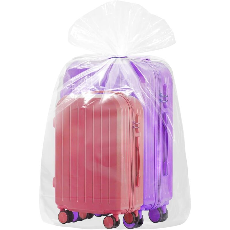 Lot de 10 sacs de rangement extra larges en plastique transparent - 100 x 150 cm - 227 l - Pour protéger de la poussière, des bagages, des valises,