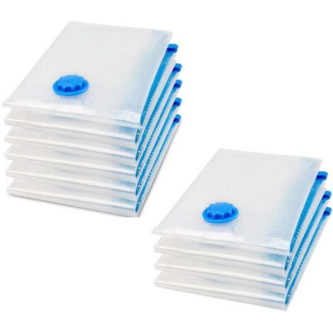Lot de 10 sacs de rangement sous vide pour aspirateur, housse de rangement sous vide pour vêtements, couette, literie, oreillers（6080cm）