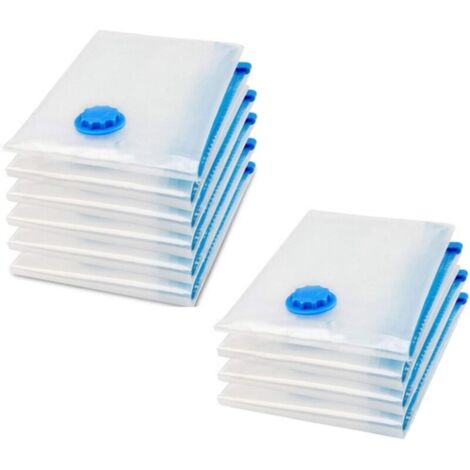 Lot de 10 sacs de rangement sous vide pour aspirateur, housse de rangement sous vide pour vêtements, couette, literie, oreillers（6080cm）