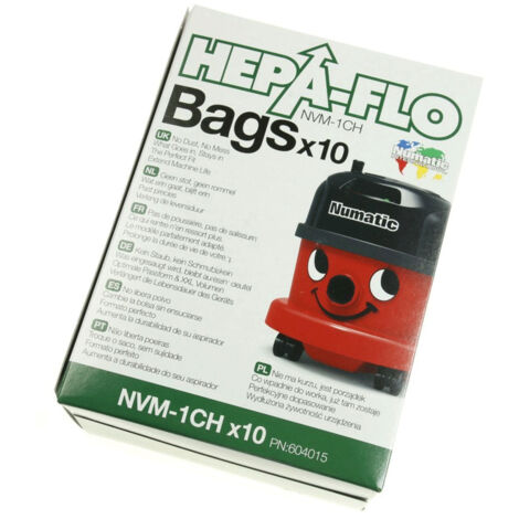 Lot de 10 sacs d'origine pour aspirateur – Compatible avec Harry HHR200, NQS250, Henry HVR200, Hetty HET200 – Performance optimale – Numatic