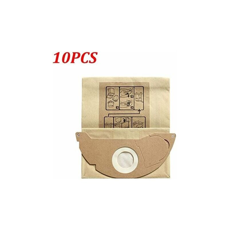 Lot de 10 sacs en papier pour filtre à poussière d'aspirateur karcher WD2250 A2004 A2054 MV2
