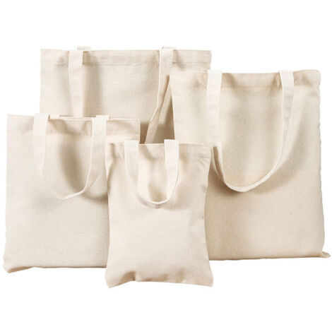 Lot de 10 sacs en toile de jute avec deux longues anses 35 x 40cm
