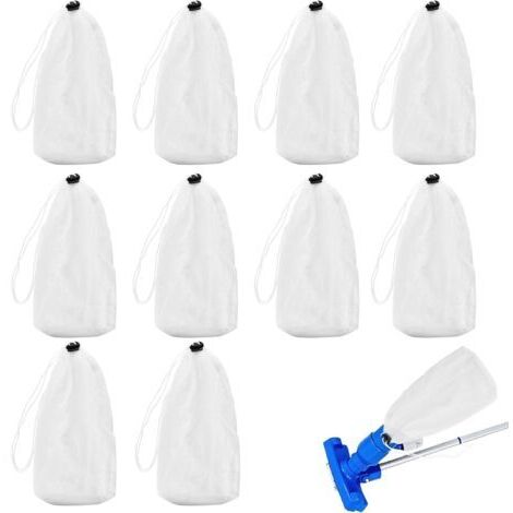Lot de 10 sacs filtrants en nylon réutilisables pour piscine et étang à poissons contre la saleté, les cheveux, les feuilles de sable