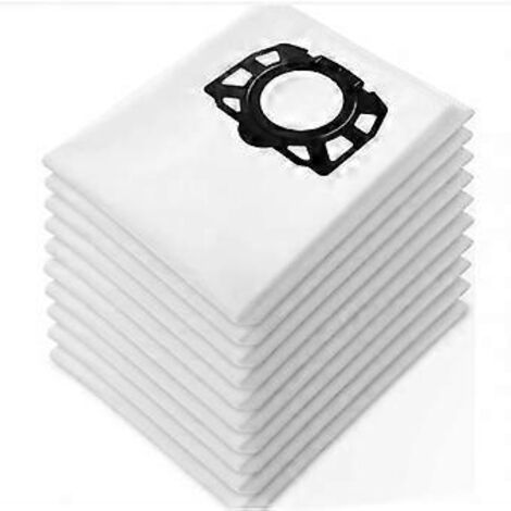 Lot de 10 sacs pour aspirateur Kärcher 2.863-006.0, sacs filtrants non tissés compatibles avec les modèles 487 WD4, WD5, WD6, WD5P, WD6P Premium, MV4, MV5 et MV6.