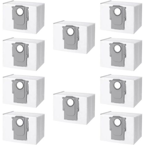 Lot de 10 sacs pour aspirateur Roborock S8+/ S8 Pro Ultra S7 MaxV Ultra S7 Pro Ultra Q7+ Q7 Max Plus Q5+ T8 avec base autovideuse, grande capacité-AquaForge