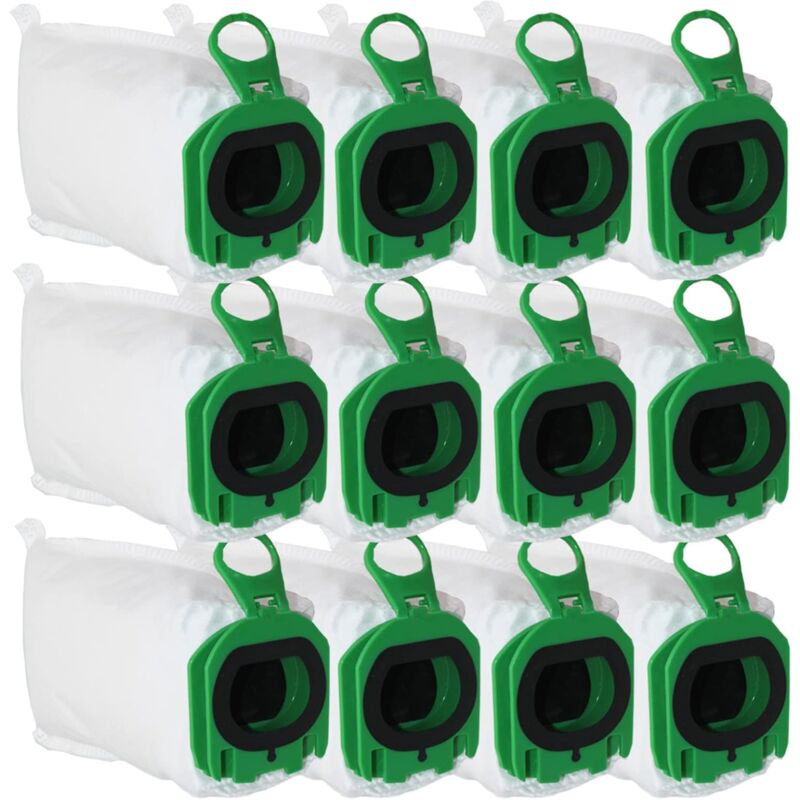 Lot de 12 Sacs pour Vorwerk Kobold VB100 vb 100 FP100 fp 100 Aspirateur, Sacs à Poussière de Rechange Kit