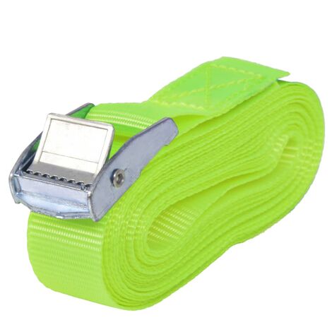 Lot de 10 sangles 0,25 tonne 5 m x 25 mm vert fluorescent transport remorque