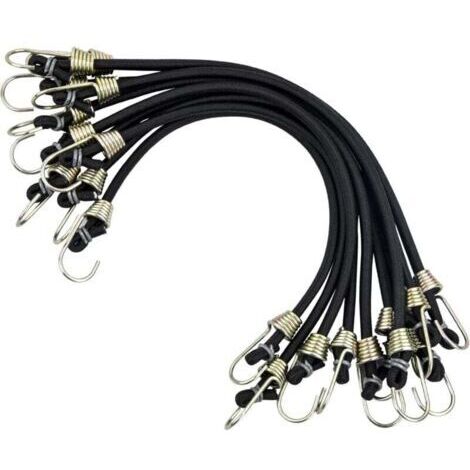 Lot de 10 sangles d'arrimage, sangles d'arrimage robustes avec crochets, sangles d'arrimage courtes, 30,5 cm