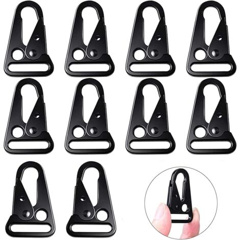 Lot de 10 sangles de suspension tactiques avec mousquetons, format 32 × 51 mm