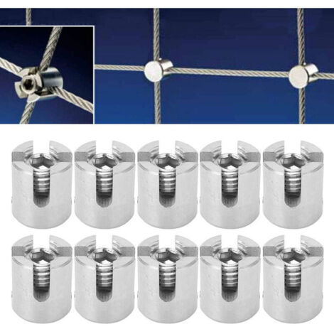 Lot de 10 serre-câbles croisés en acier inoxydable pour garde-corps intérieur et extérieur M12 5 mm/0,2 po