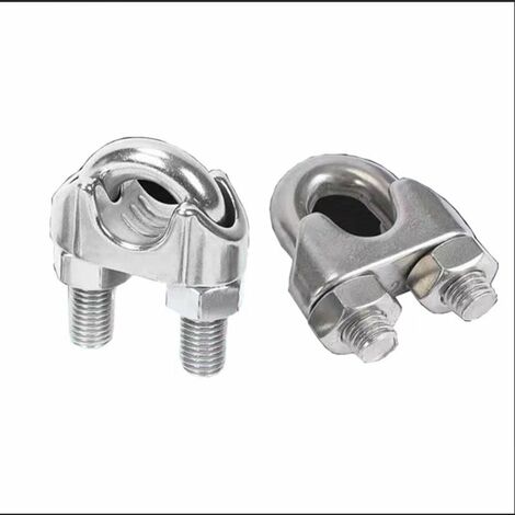 Lot de 10 serre-câbles en acier galvanisé de 2 mm - Forme en étrier pour câble en acier, câble, fils, serre-câbles