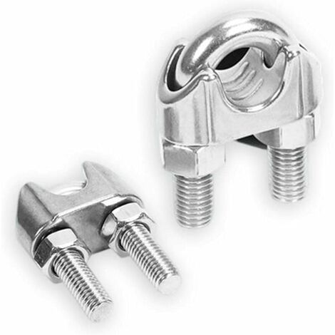 Lot de 10 serre-câbles en acier galvanisé de 2 mm - SL.GT Forme en étrier pour câble en acier, câble, fils, serre-câbles