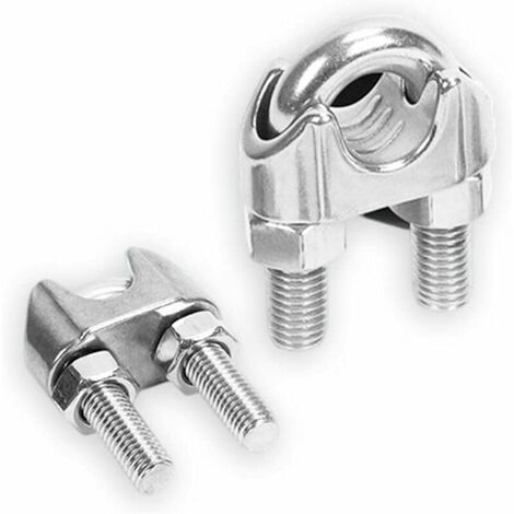 Lot de 10 serre-câbles en acier galvanisé de 2 mm - SL.GT Forme en étrier pour câble en acier, câble, fils, serre-câbles