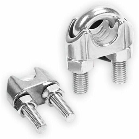 Lot de 10 serre-câbles en acier galvanisé de 2 mm - SL.GT Forme en étrier pour câble en acier, câble, fils, serre-câbles