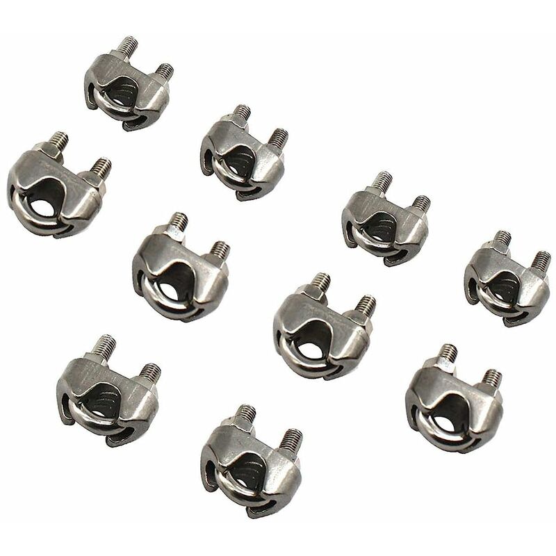 Lot de 10 serre-câbles M5 en acier inoxydable -,