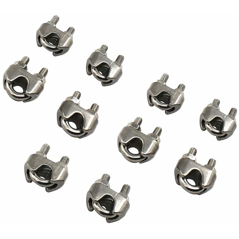 Lot de 10 serre-câbles M5 en acier inoxydable -,