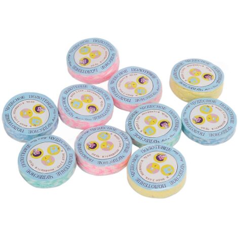 Lot de 10 serviettes compressées jetables, mini et portables, en coton, pour le visage, idéales pour le camping, les voyages, la maison et les fêtes en extérieur.