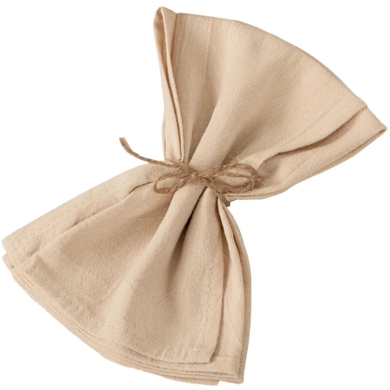 Lot de 10 serviettes de table 50 cm (20 pouces) en polyester couleur champagne, pour mariage ou cuisine.