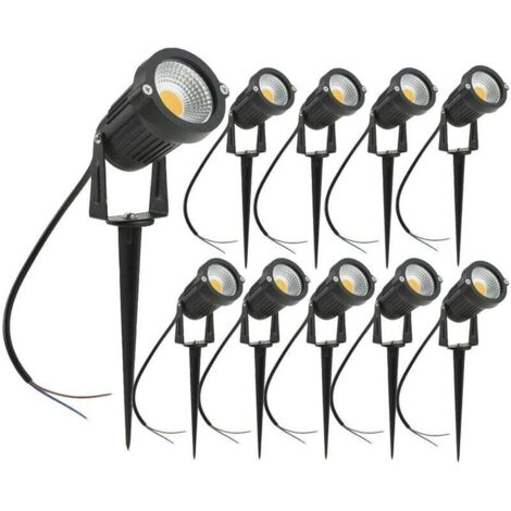 Lot de 10 Spot LED COB 5W 220V Spots Jardin Orientables avec Piquet Luminaires Extérieur Jardin Terrasse