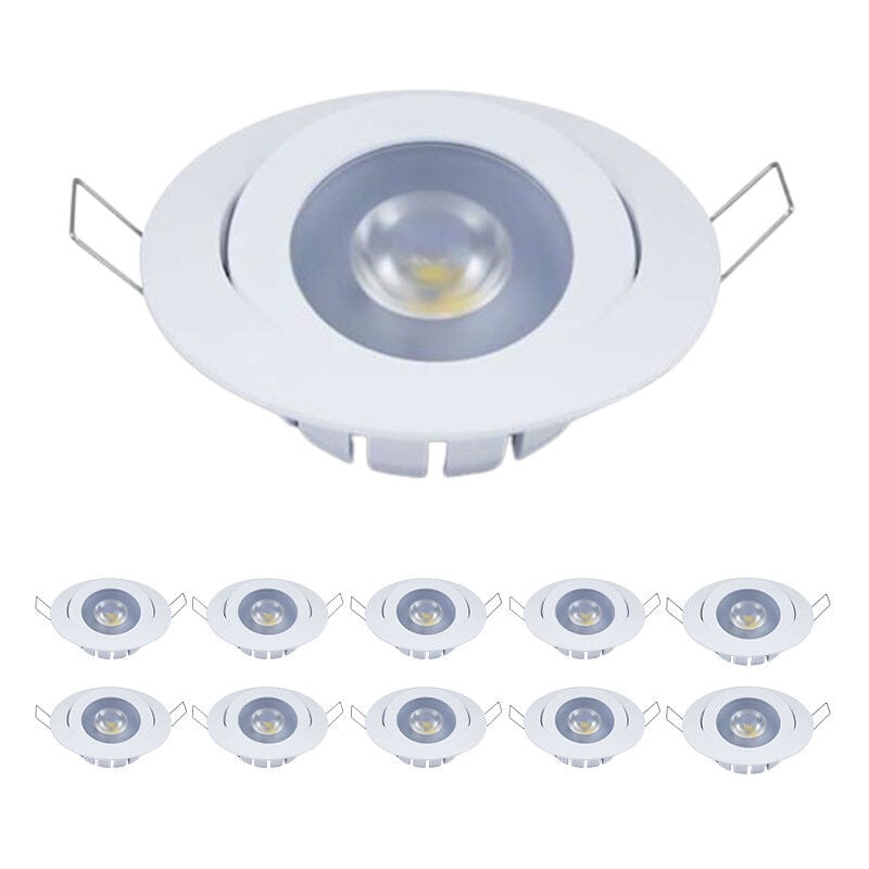 Lot de 10 Spots encastrable Dimmable 10W LED CREE équivalent 80W - Blanc Chaud 2700K