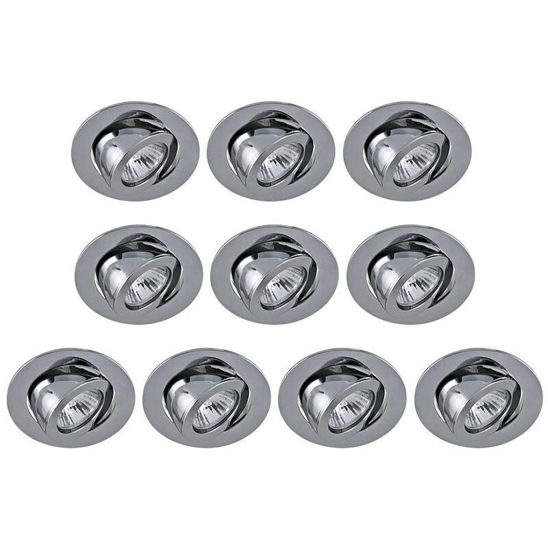 Lot de 10 Spots Encastrables Orientables Ronds - Aluminium Type Escargot - Sans douille