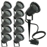 Lot de 10 Spots Extérieurs à Piquer pour LED GU10 Éclairage de Jardin