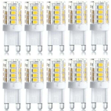 Lot de 10 spots LED décoratifs, ampoules LED G9, 5 W blanc chaud/blanc froid, ampoules LED à économie d'énergie, remplacement d'ampoules halogènes, 230 V CA, non dimmables