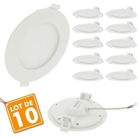 Lot de 10 Spots led downlight rond 12W slim | Température de Couleur: Blanc neutre 4000K