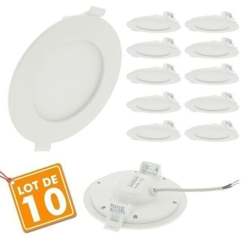Lot de 10 Spots LED encastrable 12W Eq 80W extra plat  Température de Couleur: Blanc Chaud 3000K