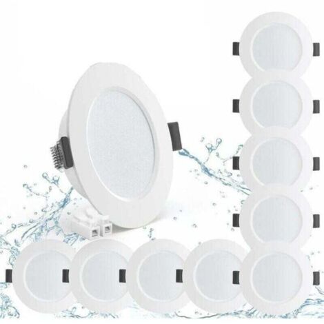 Lot de 10 spots LED encastrables 5W IP44 – Blanc neutre 4000K – Éclairage étanche 450lm – Design extra plat 25mm pour salle de bain