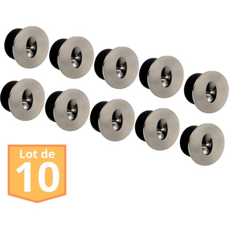 Lot de 10 spots LED muraux ronds 3W 4000K – Aluminium mat chrome – Angle de faisceau 72.3° – Durée de vie 30000h – Pour locaux commerciaux – Horoz Electric