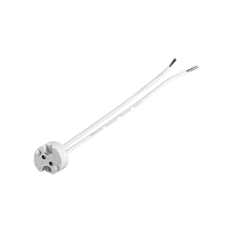 GX5.3 douille ampoule avec deux câbles, max. 100 W/25 v (dc), câble 0,15 m, Céramique/ (9130) - Goobay