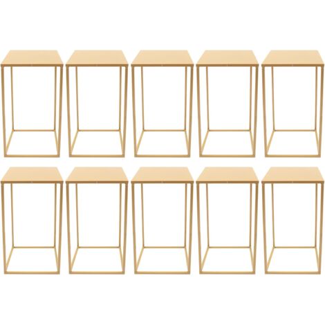 Lot de 10 Supports de Fleurs Métal Doré 60 cm Amovibles pour Mariage - avec Plafond Décoration de Table Rectangulaire pour Décoration de Mariage, Fête
