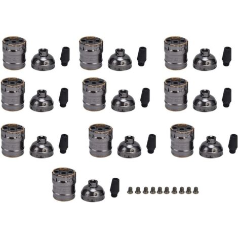 Lot de 10 supports de lampe rétro en aluminium – Douilles E26/E27 – Tension 250V, courant 3A – Installation facile pour décoration intérieure