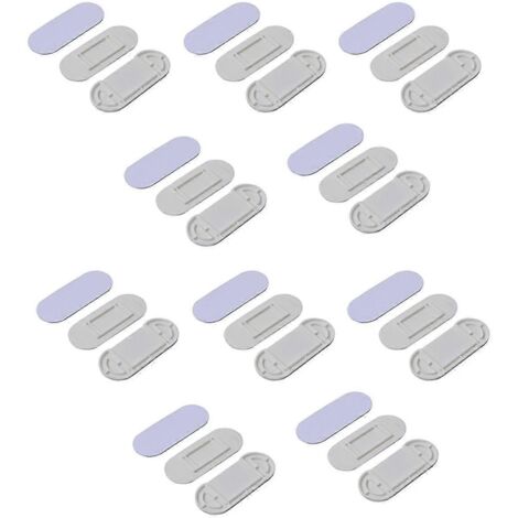 Lot de 10 supports de multiprise blancs, fixation murale autocollante, sans perçage
