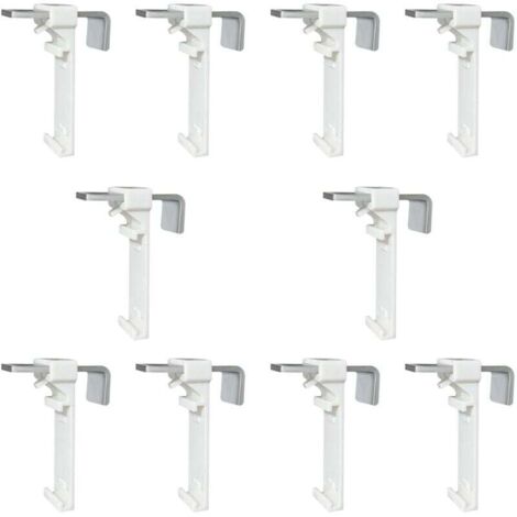 Lot de 10 supports de serrage pour store enrouleur double, store double sans perçage, à clipser et à coller, comme accessoire de rechange pour la fixation sur une fenêtre en PVC fixe